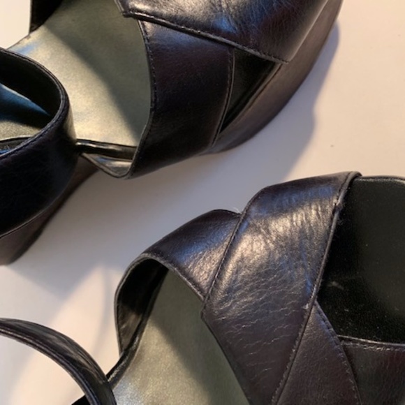 Nine West Black Sandals with Wood Wedges - Picture 8 of 8